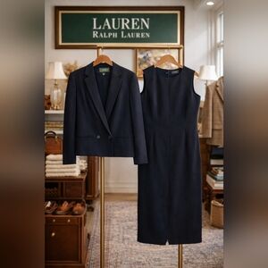 Ralph Lauren Suit Blazer/Dress Set Size 14 Vintage
